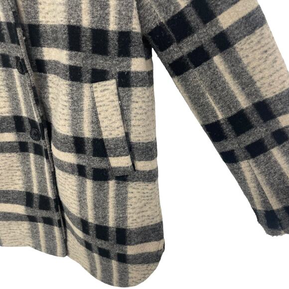 Sundays NYC Plaid Button Front Owen Coat Small - Picture 4 of 7